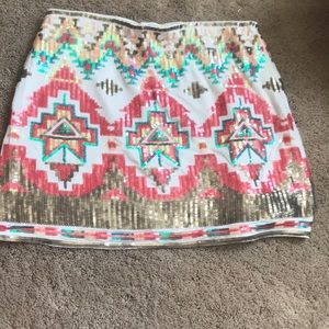 Tribal Print Mini Skirt
